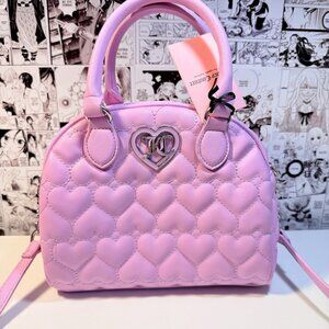 NEW Juicy Couture Flawless Dome Satchel Heart Quilted Orchid